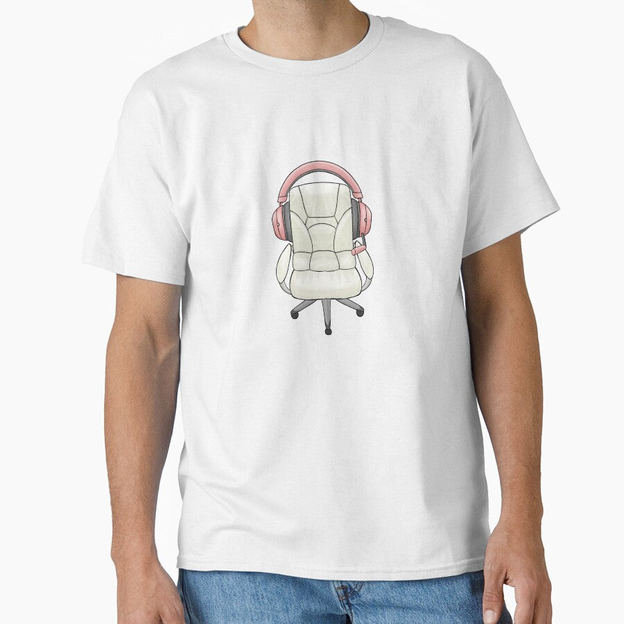 Gaming chair pink headphones Classic T-Shirt